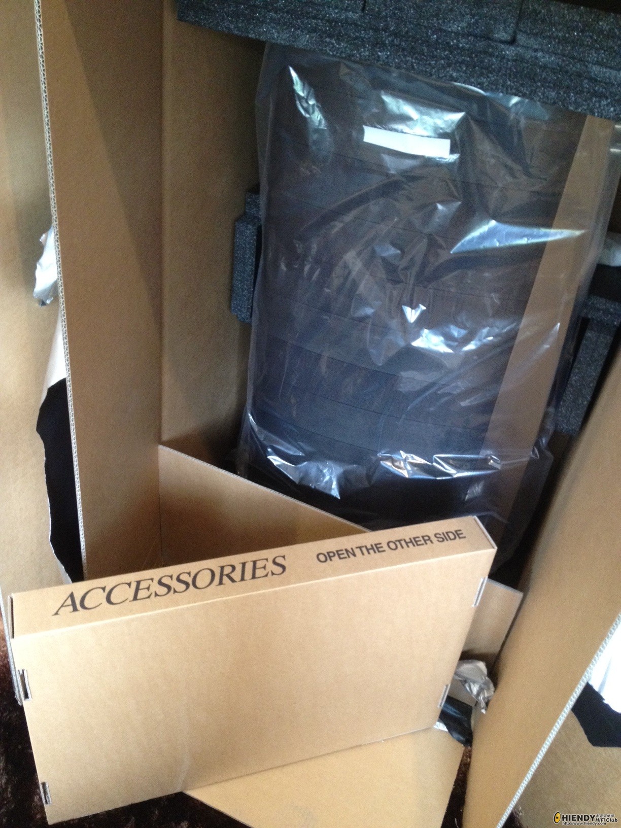 open boxes