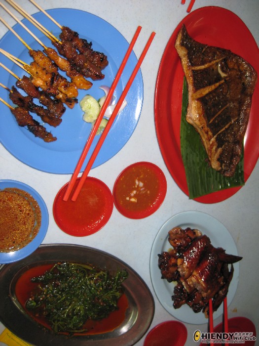 魔鬼魚，燒雞翼，馬拉盞炒菜